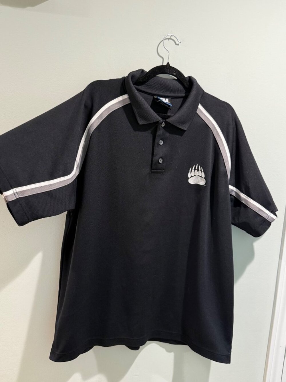 NCAA Montana Grizzlies / Northern Colorado Bears Large Black Striped Polo Shirt